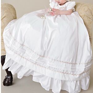 Silk christening vintage dress baby 9-12 months